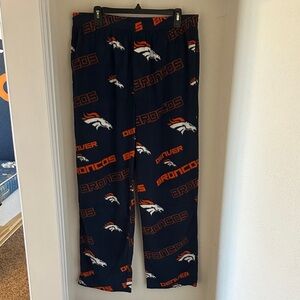 NFL Denver Broncos Navy and Orange Fleece Sleepwear Pants